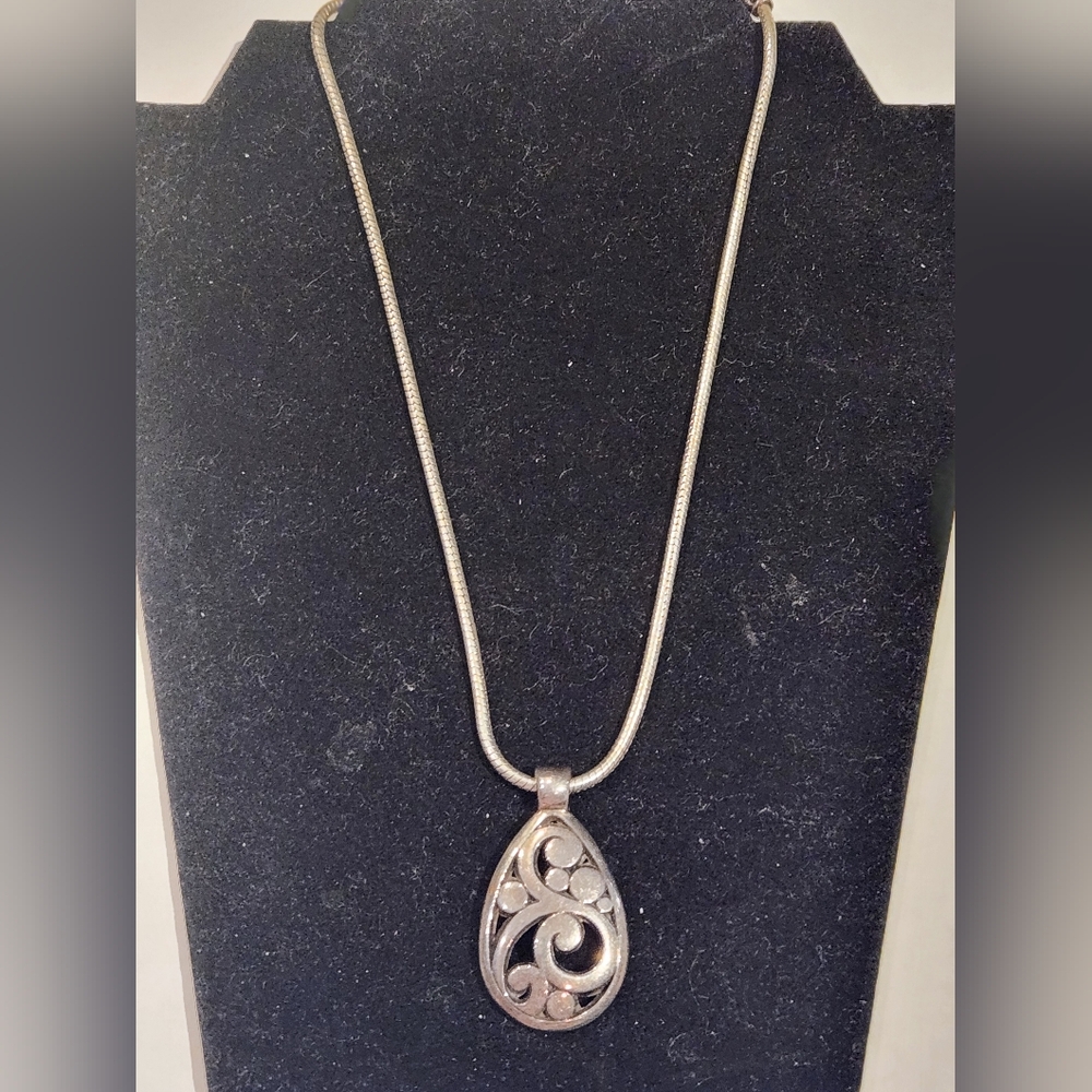 Brighton Contempo Convertible Teardrop Necklace Silver-Plated Finish